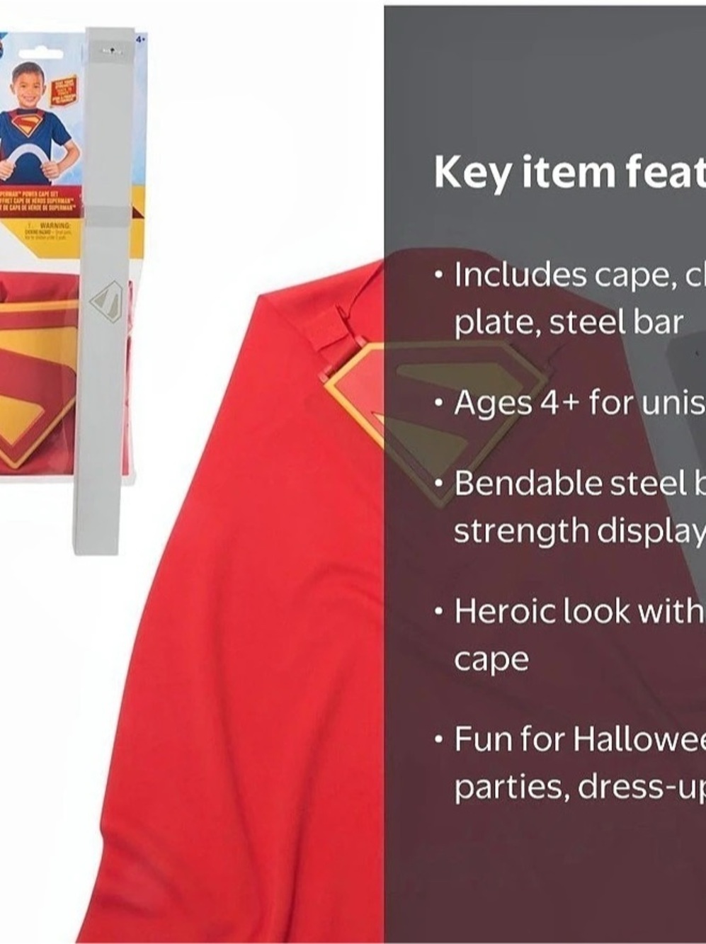 DC Comics Superman Power Cape Set Superhero Costume Red & Blue